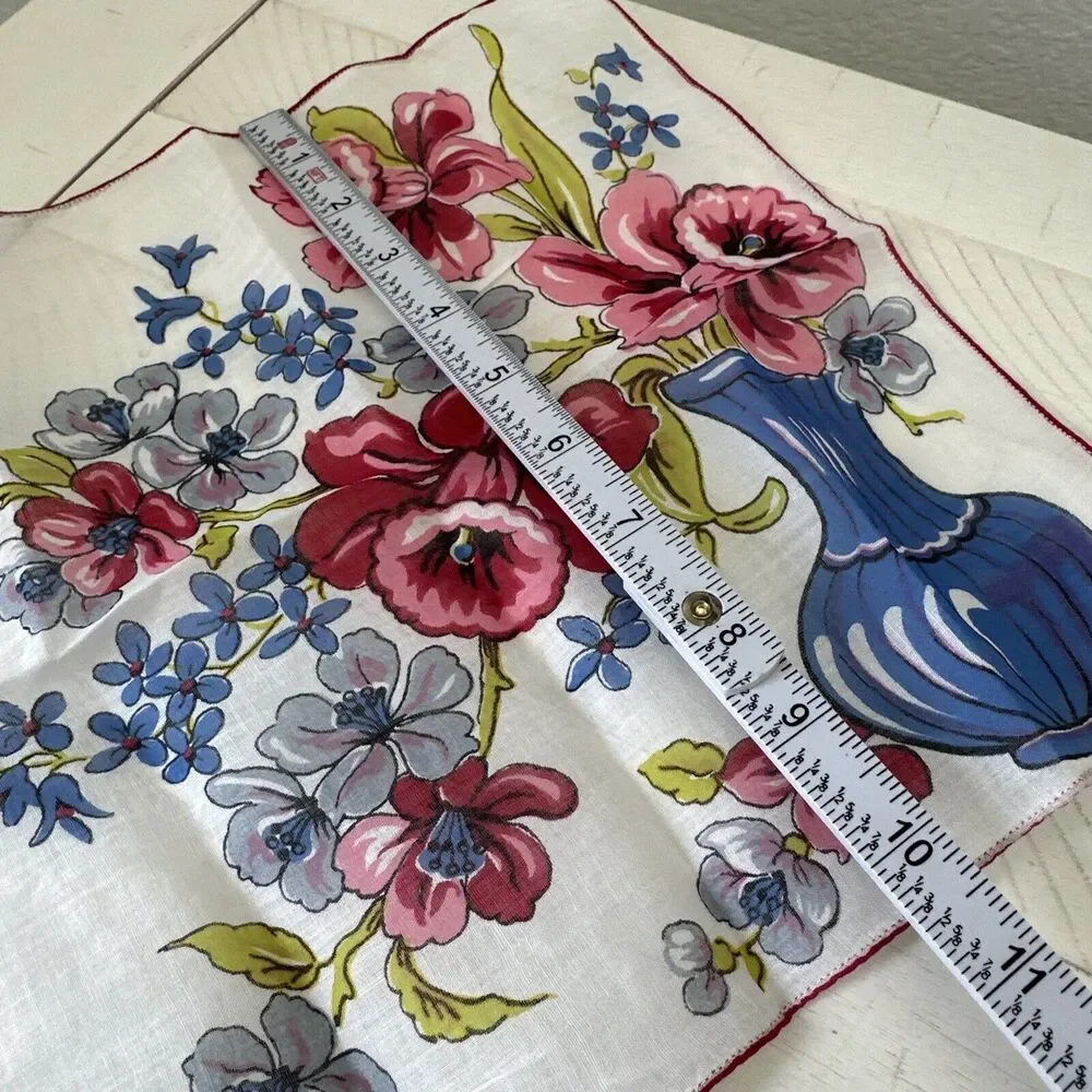 Vintage Hankie Floral Embroidered Lot Of 3 Ladies Handkerchief Victorian‎ Womens